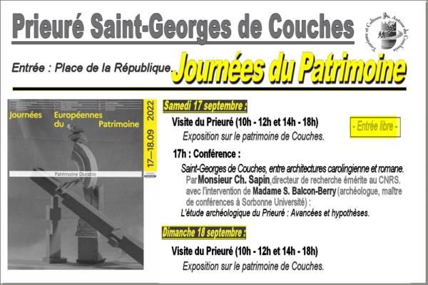 Journées du Patrimoine Couches 17 et 18 septembre 2022