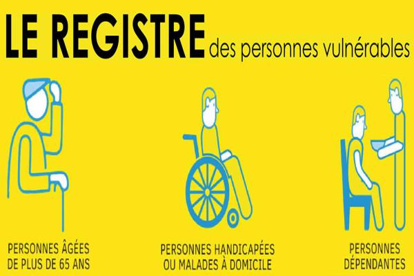 Inscriptions Registre Personnes dites Vulnérables Couches 2022